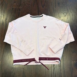 Under Armour Women’s Pink Project Rock Blood Sweat Respect Cropped Sweatshirt LG